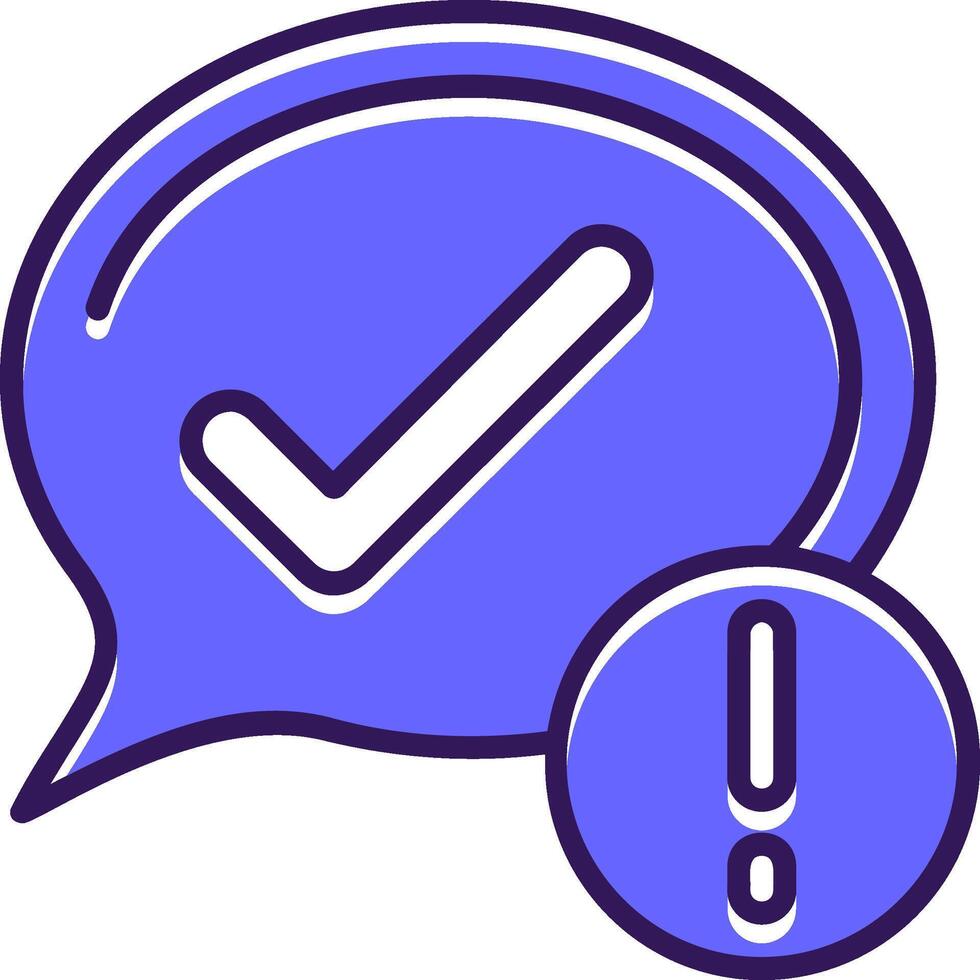 Checkmark Filled Slip Style Icon vector