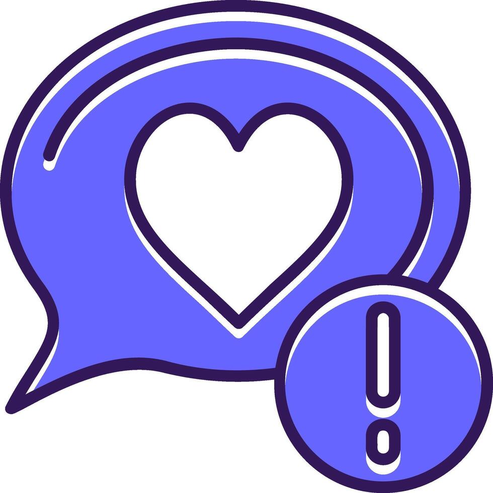 Heart Filled Slip Style Icon vector