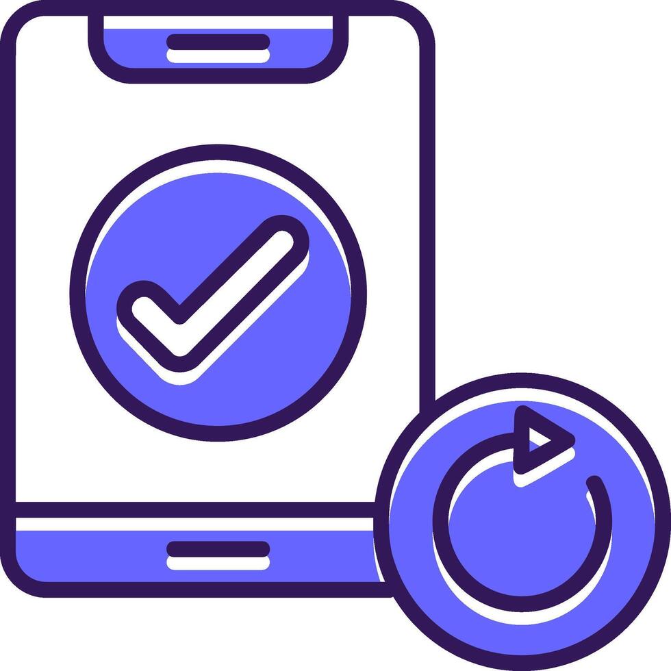 Auto-rotate Filled Slip Style Icon vector