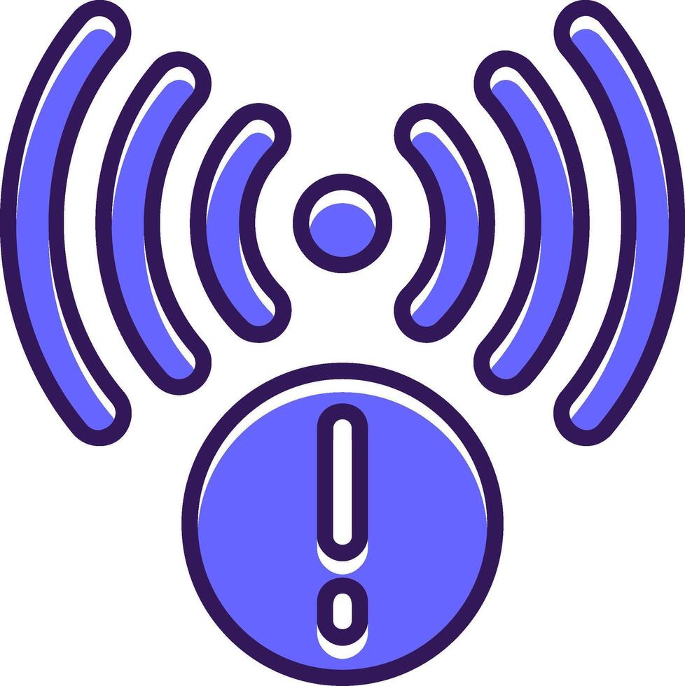 Signal Filled Slip Style Icon vector