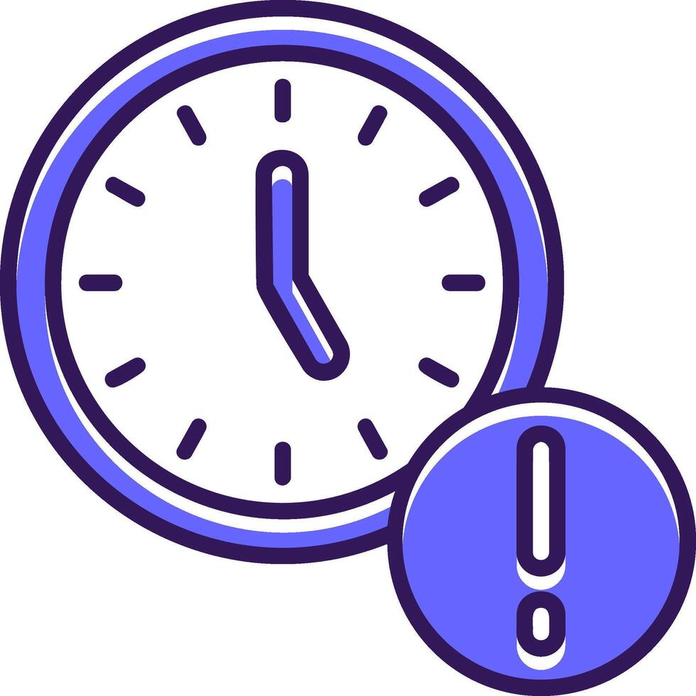 Clock Filled Slip Style Icon vector
