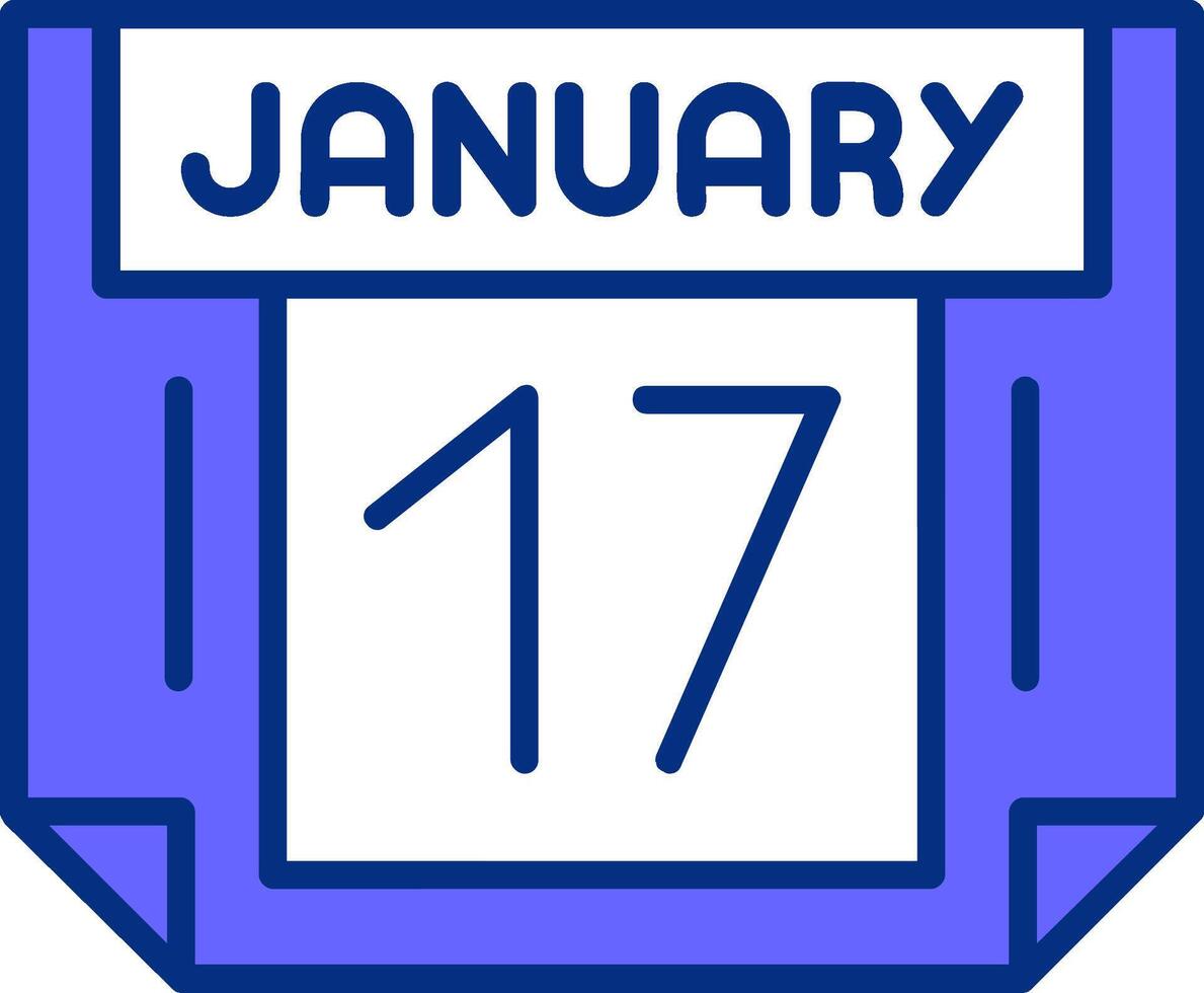 17 January Filled Slip Style Icon vector