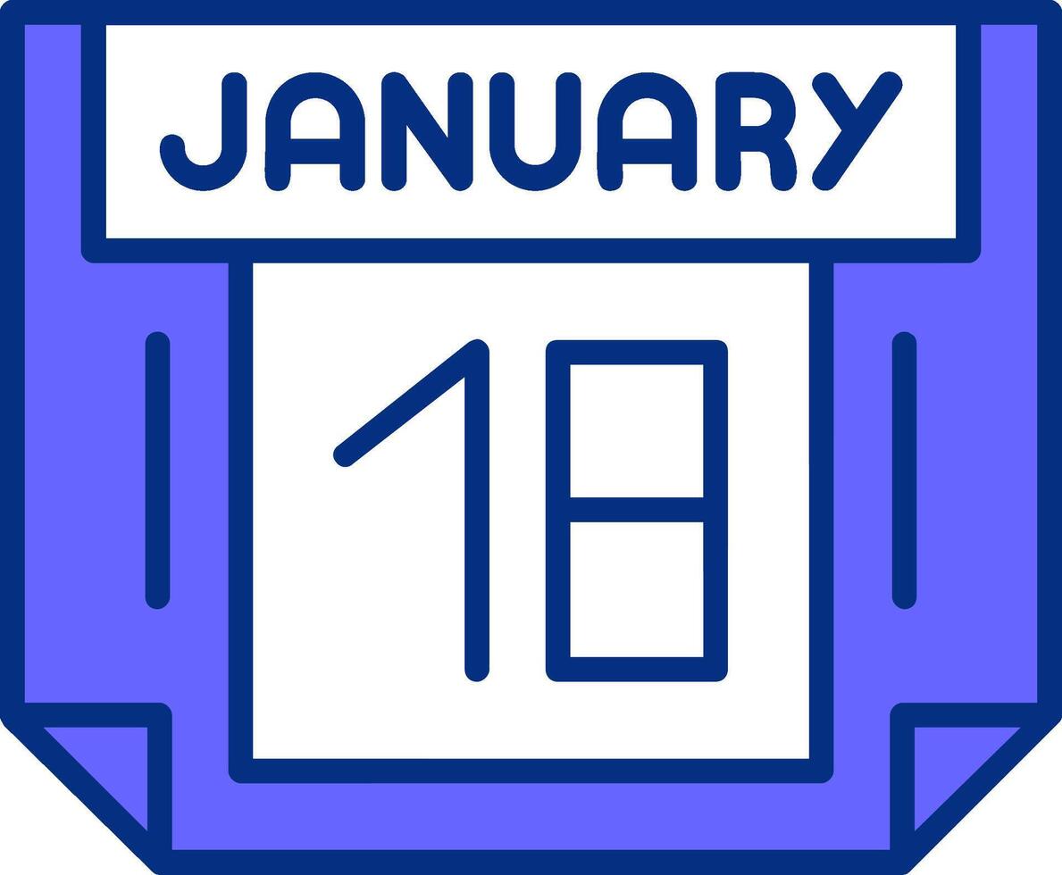 18 January Filled Slip Style Icon vector
