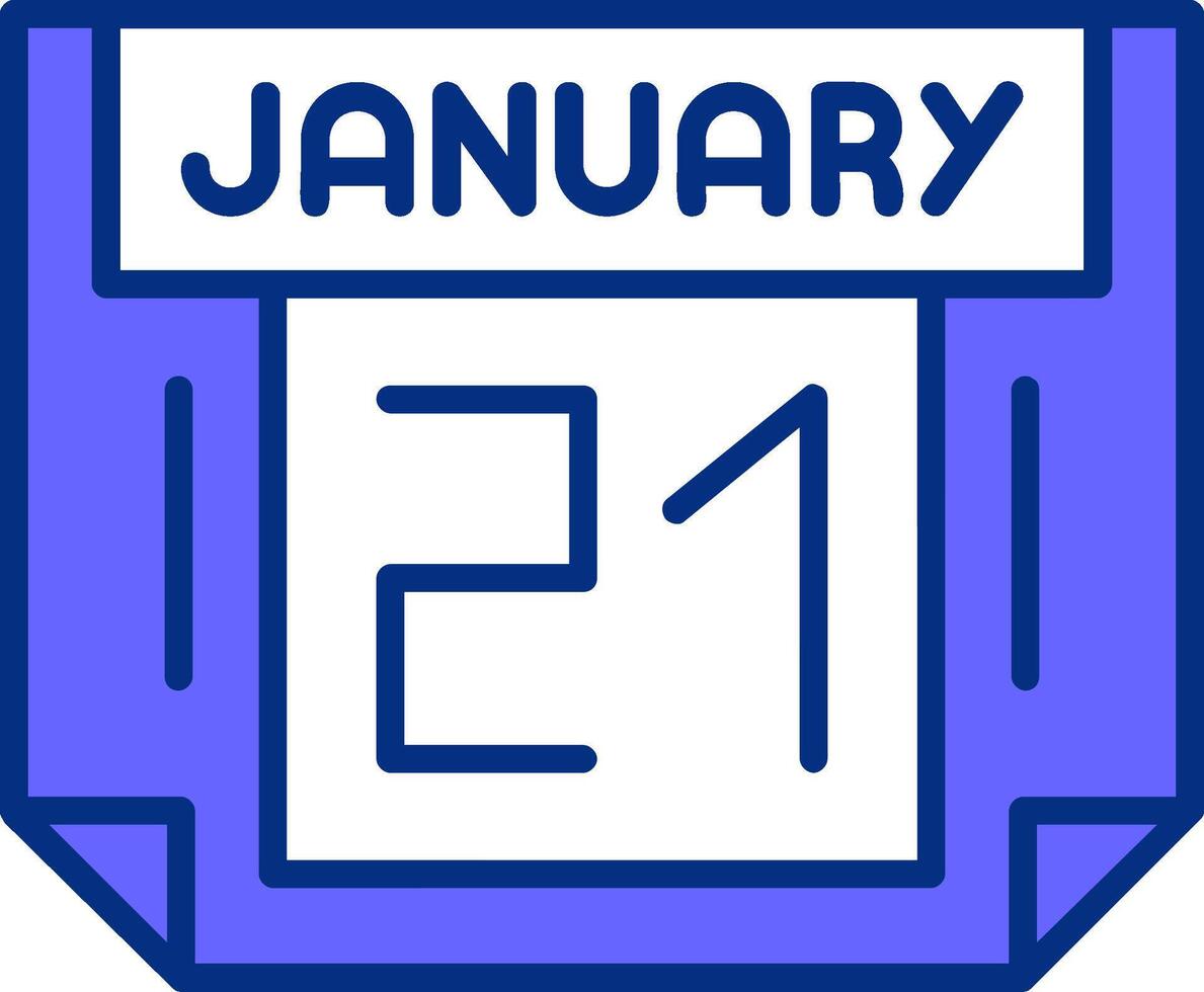 21 January Filled Slip Style Icon vector