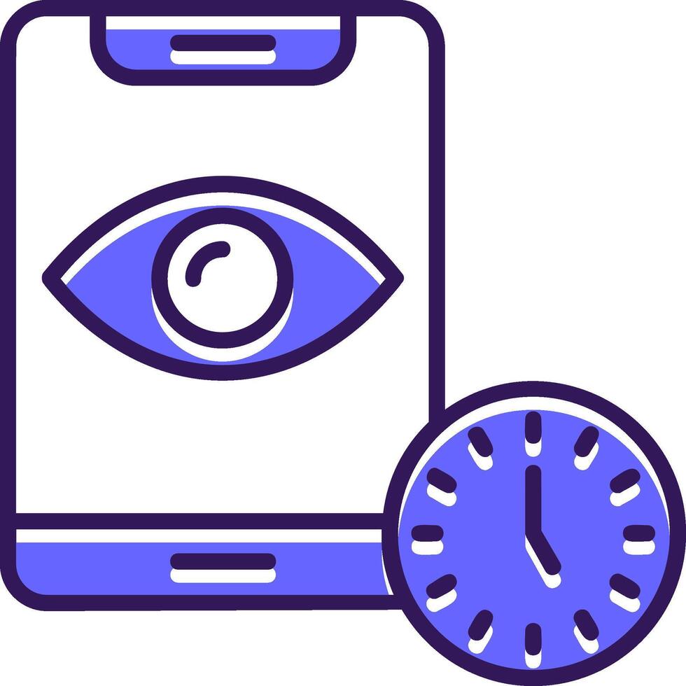 Screen timeout Filled Slip Style Icon vector