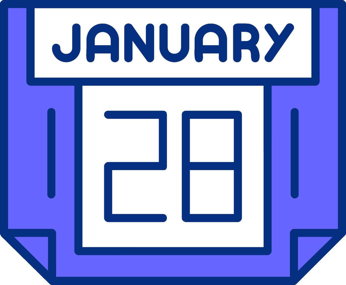 28 January Filled Slip Style Icon vector