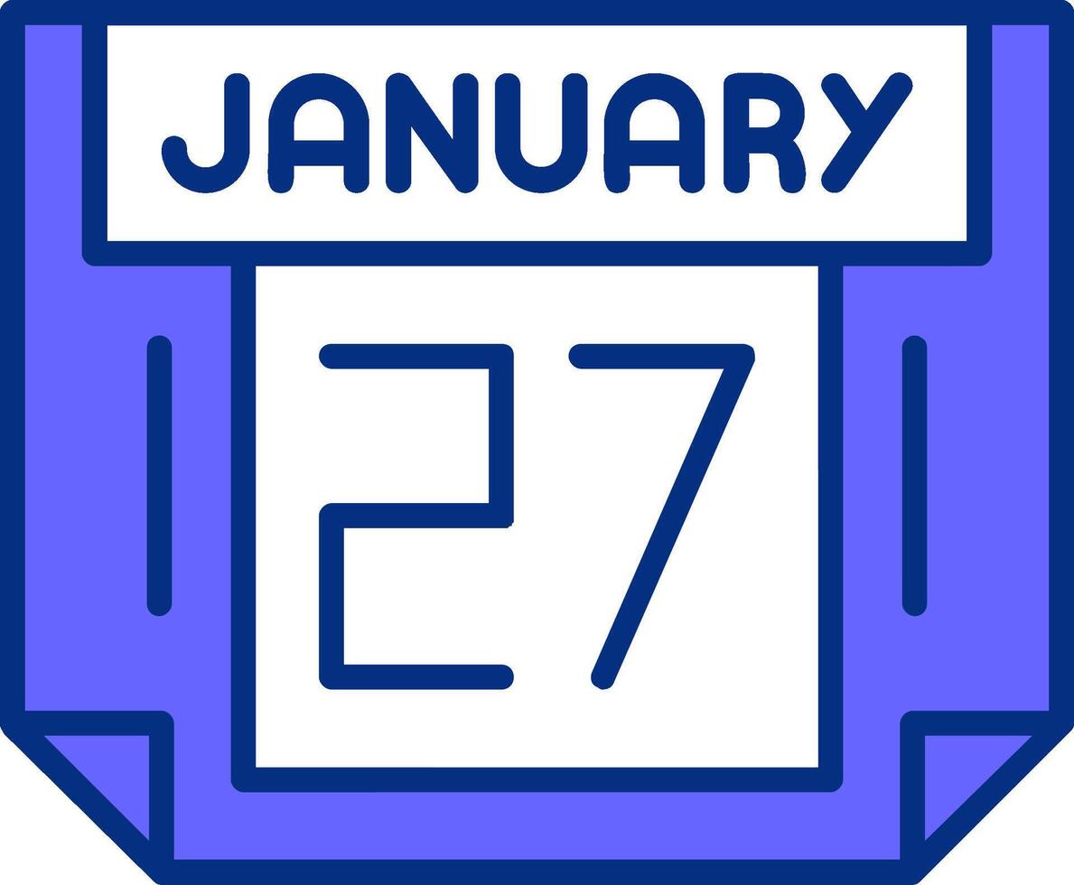 27 January Filled Slip Style Icon vector