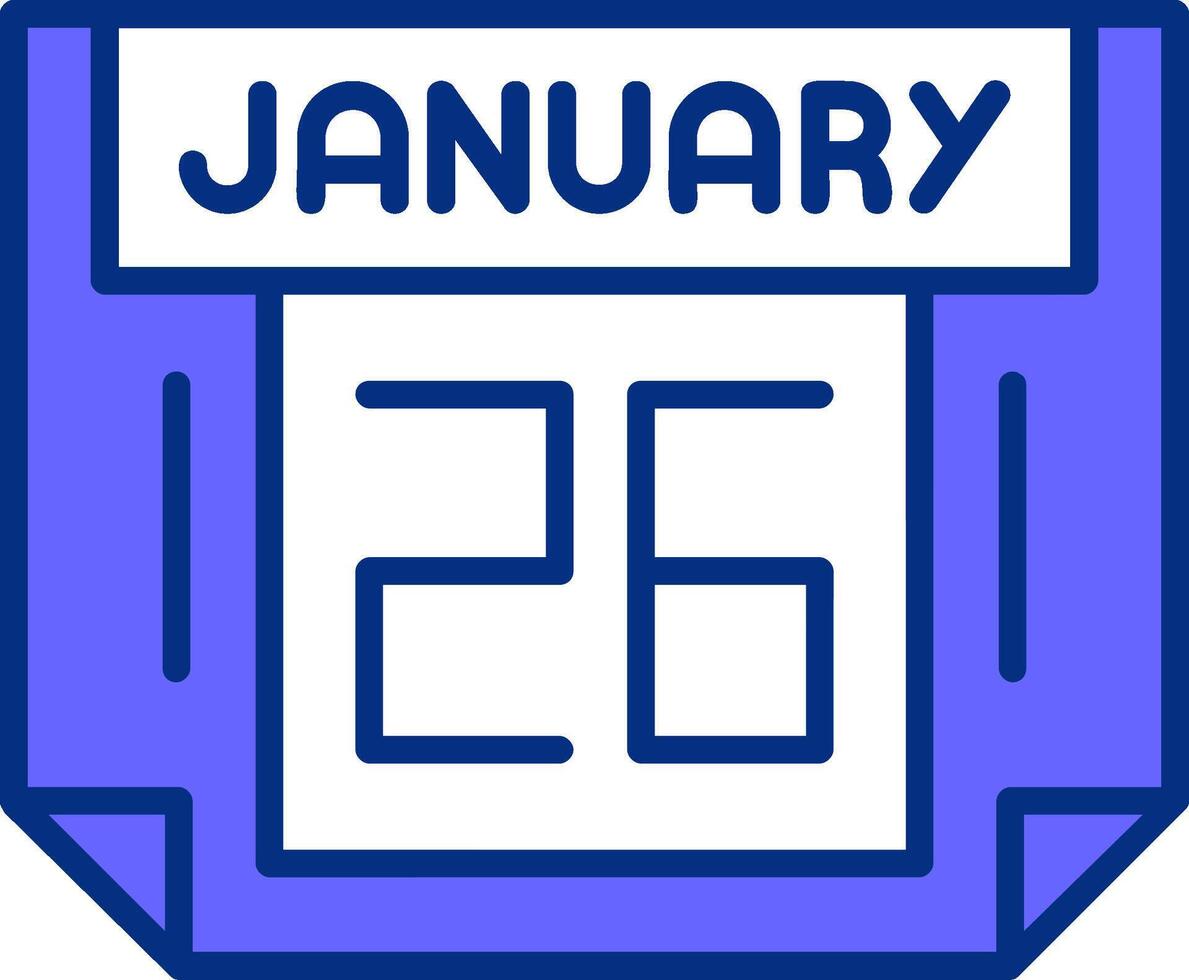 26 January Filled Slip Style Icon vector