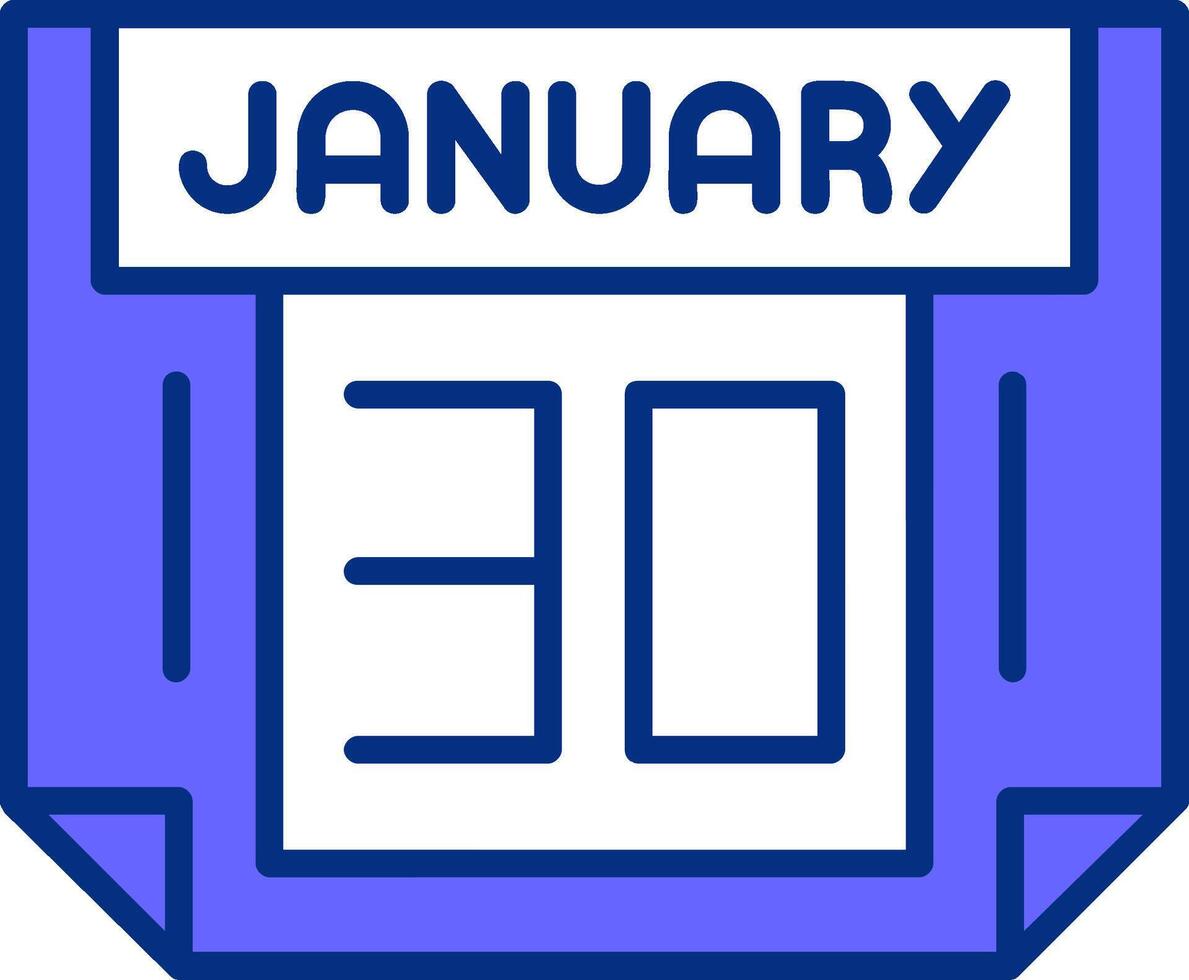 30 January Filled Slip Style Icon vector