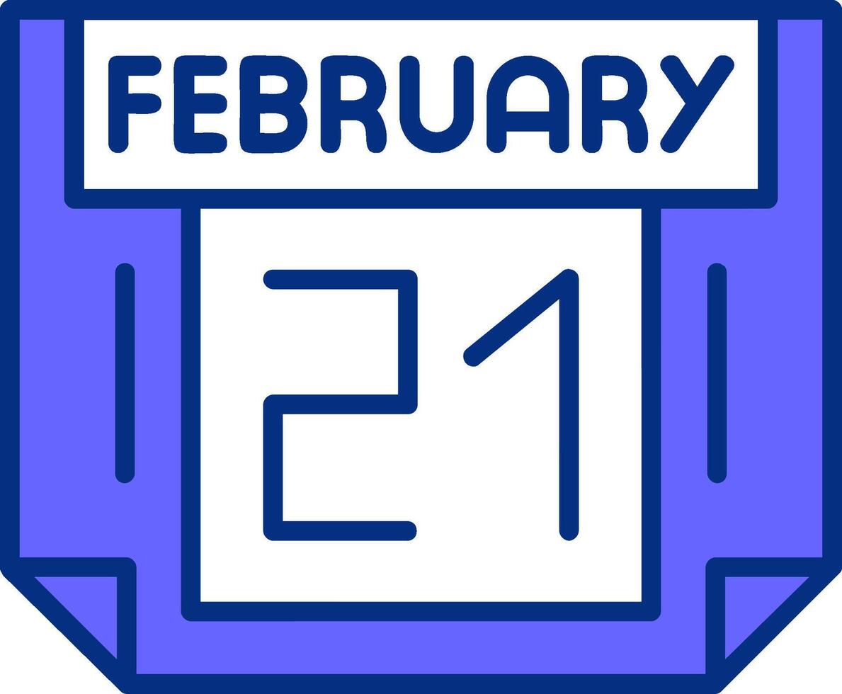 21 February Filled Slip Style Icon vector