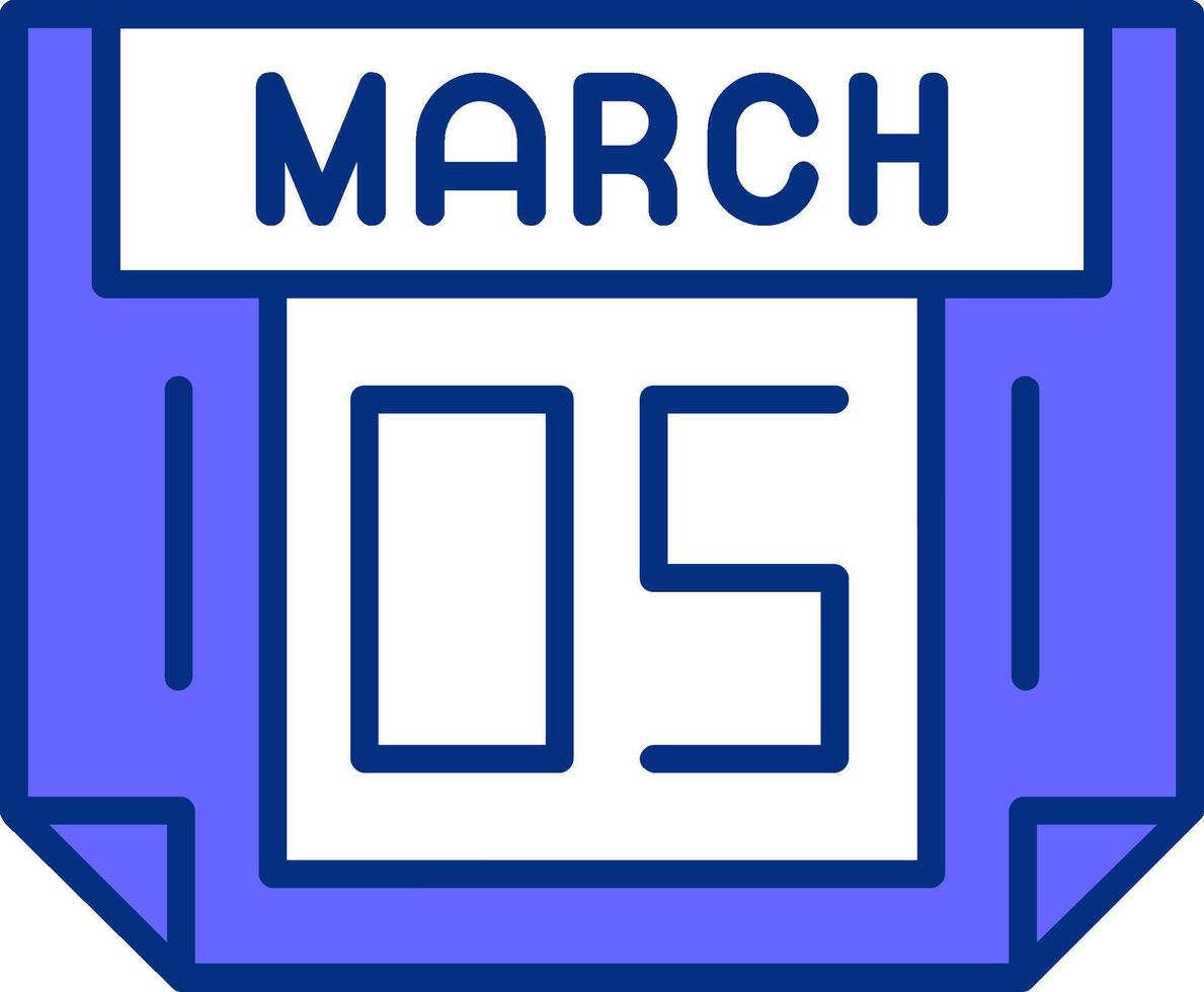 5 March Filled Slip Style Icon vector