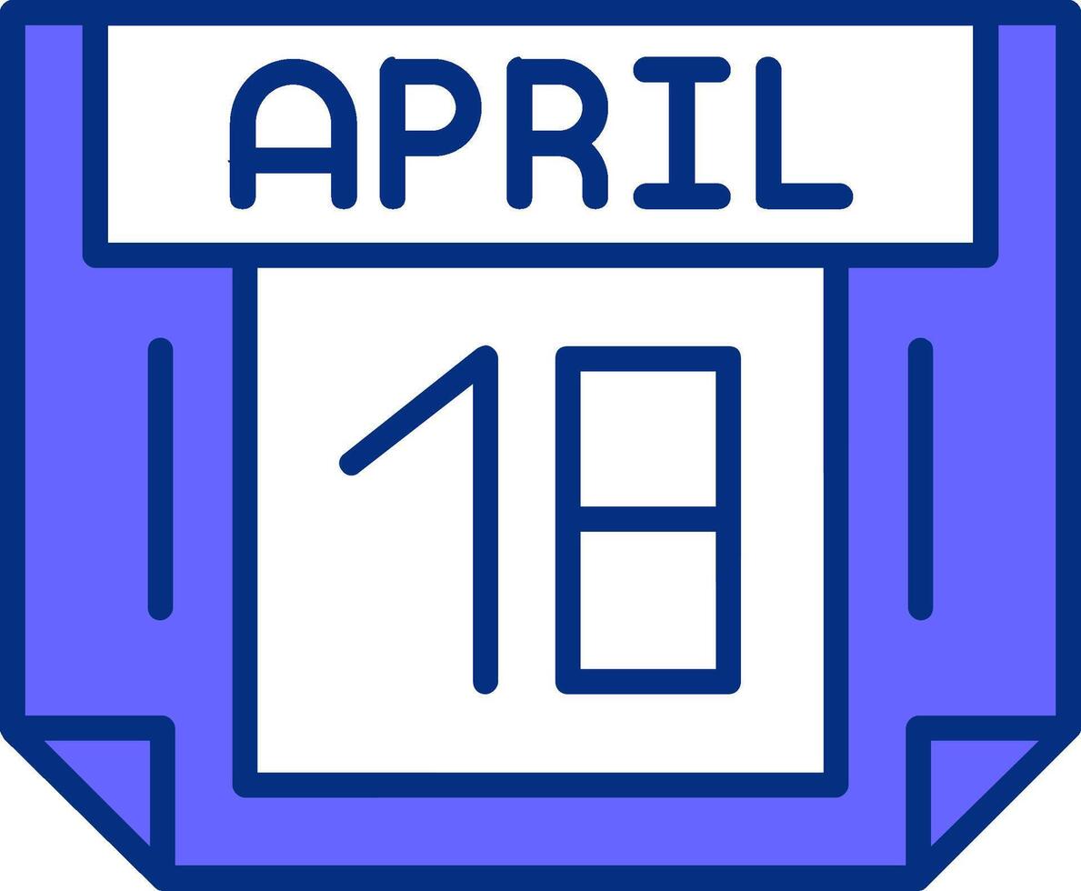 18 April Filled Slip Style Icon vector
