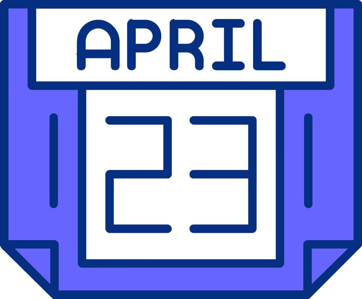 23 April Filled Slip Style Icon vector