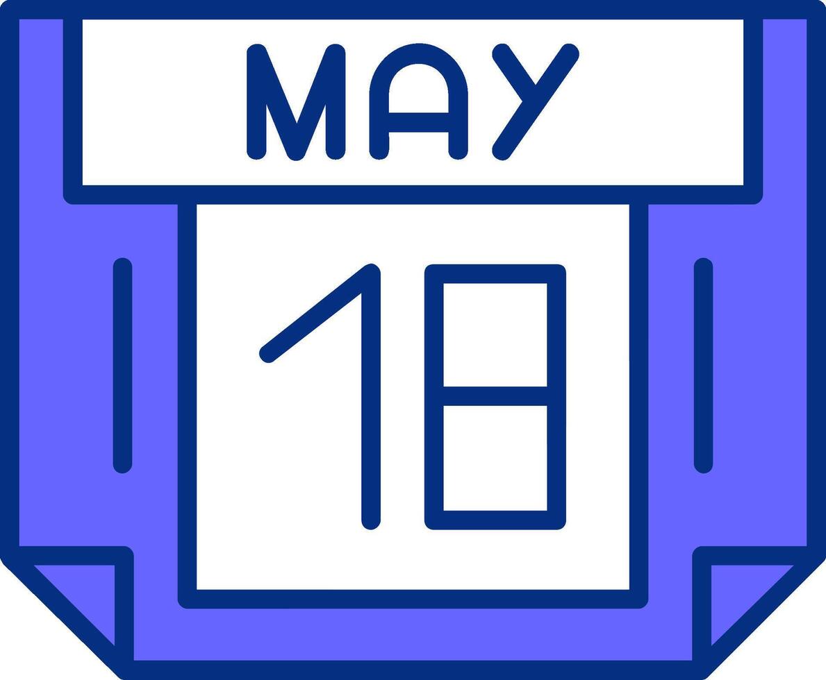 18 May Filled Slip Style Icon vector