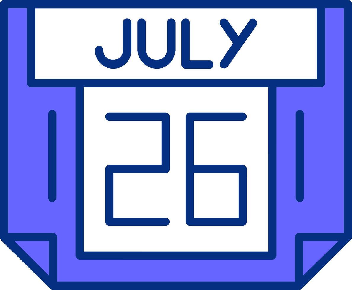 26 July Filled Slip Style Icon vector