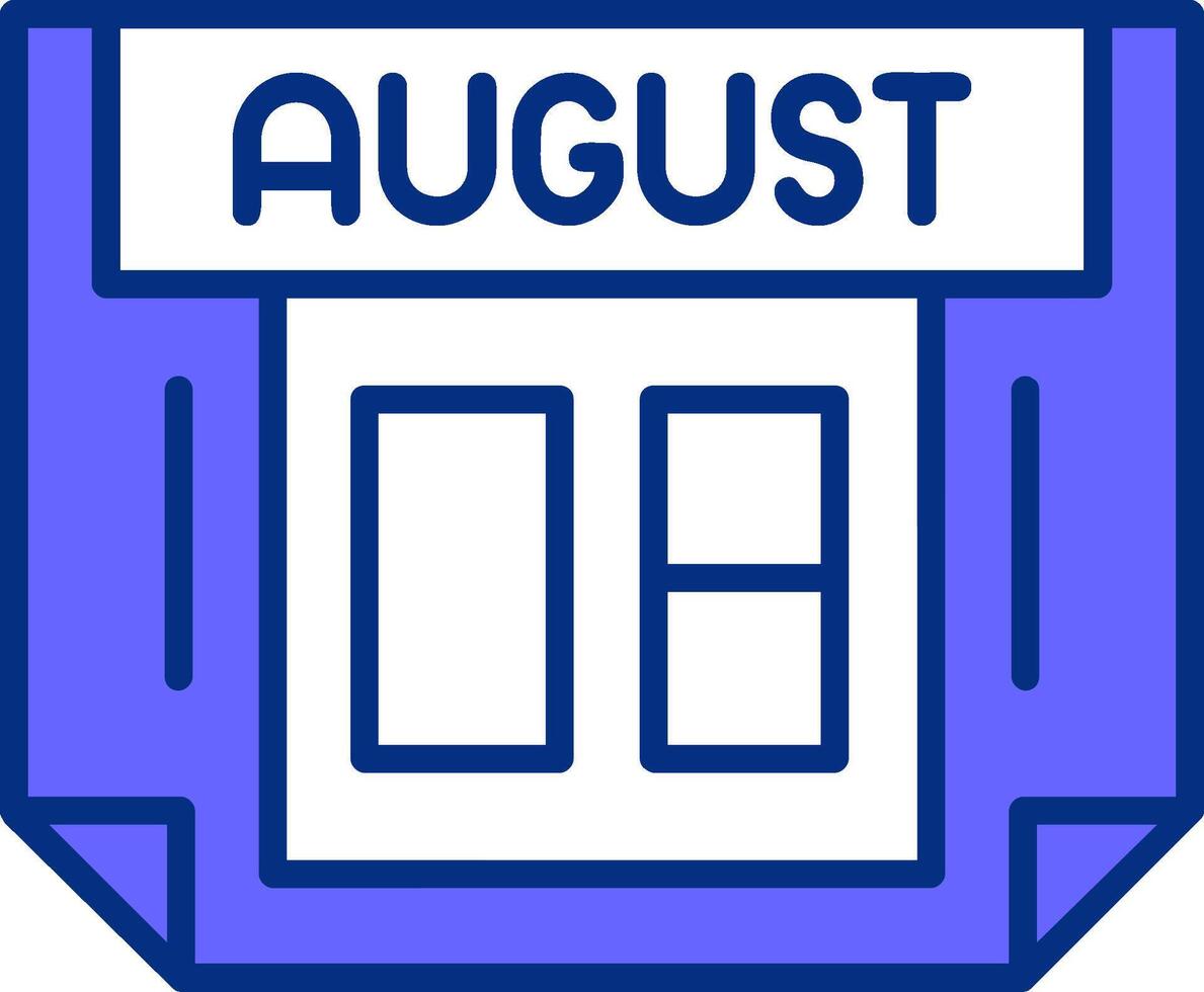 8 August Filled Slip Style Icon vector