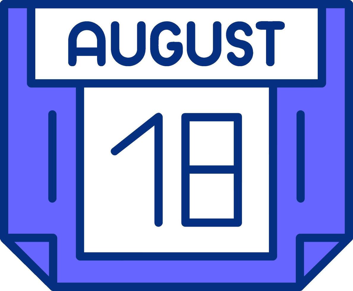 18 August Filled Slip Style Icon vector