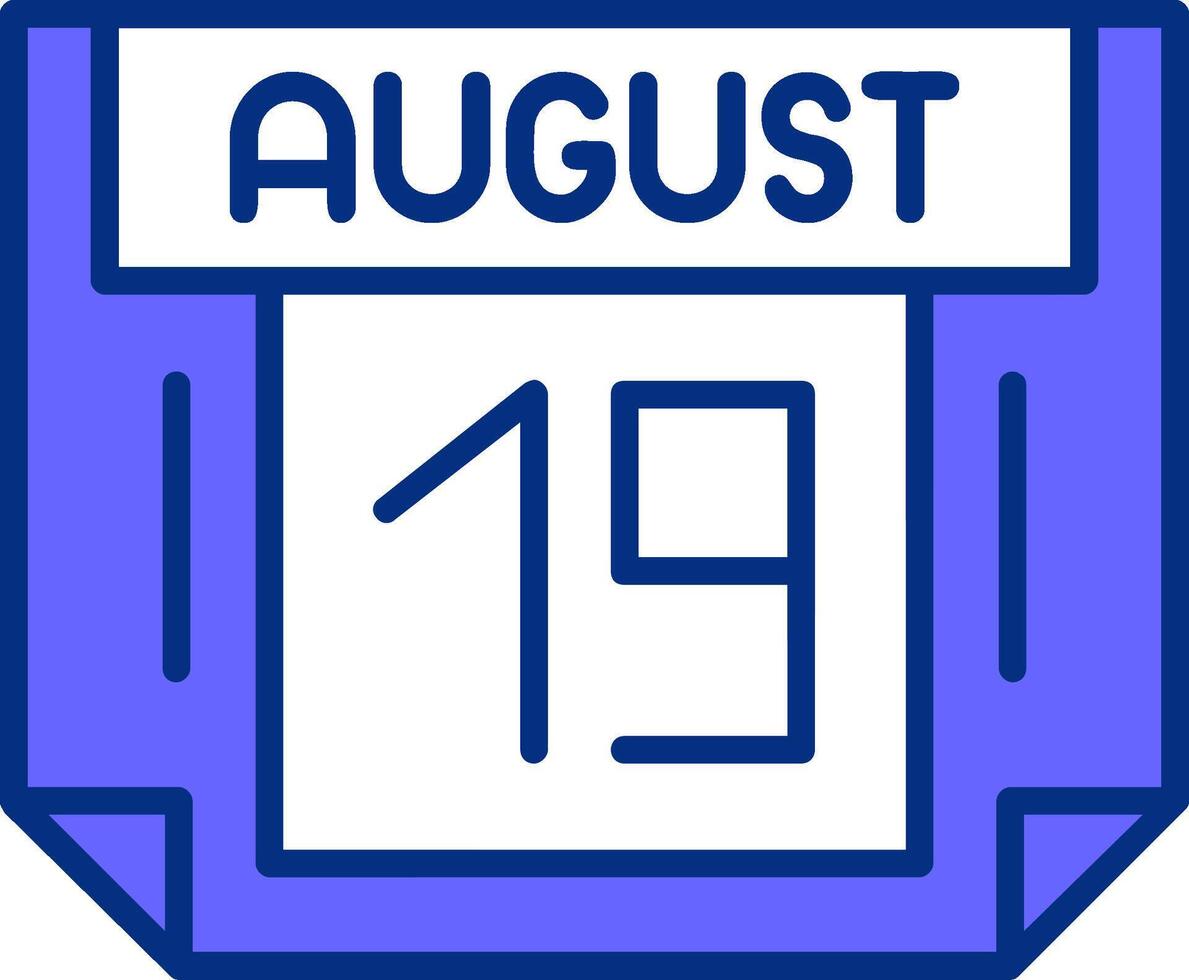 19 August Filled Slip Style Icon vector