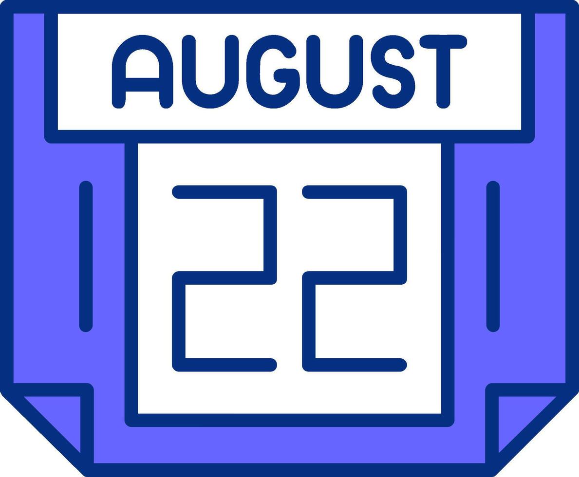22 August Filled Slip Style Icon vector