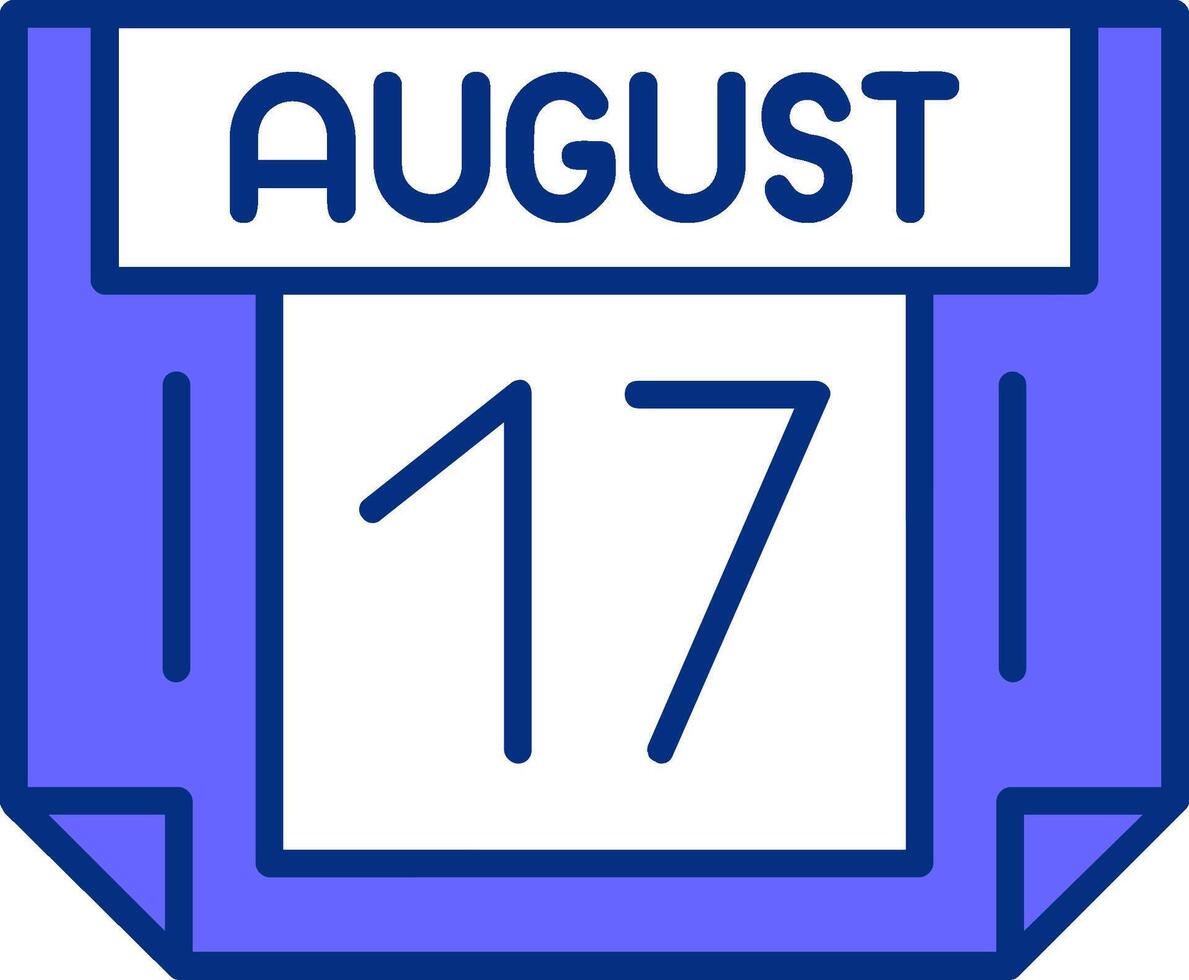 17 August Filled Slip Style Icon vector