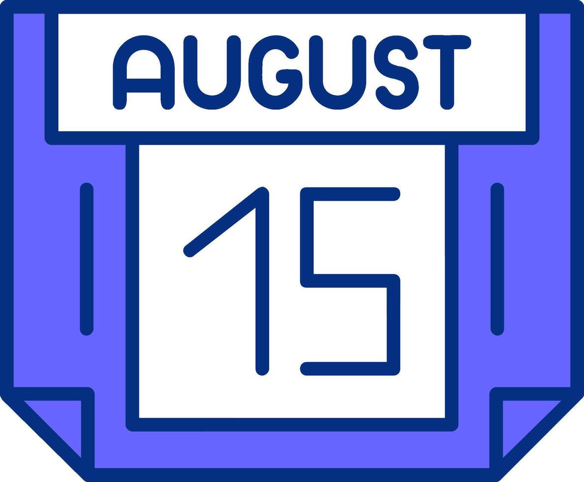 15 August Filled Slip Style Icon vector
