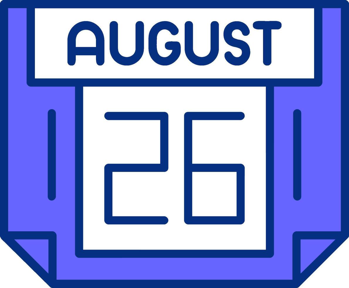 26 August Filled Slip Style Icon vector