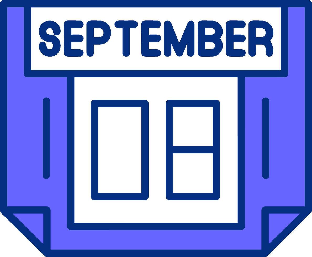 8 September Filled Slip Style Icon vector
