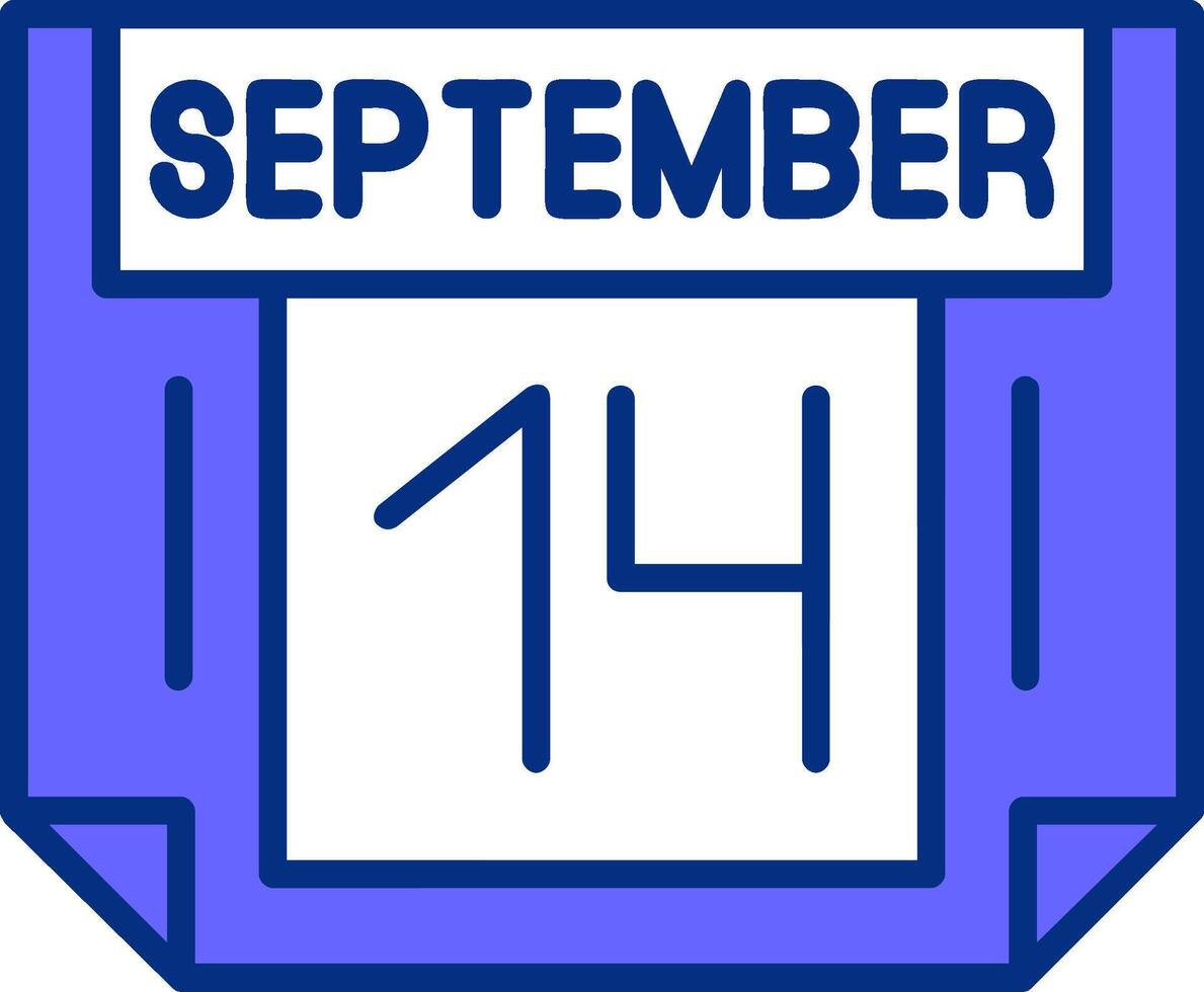 14 September Filled Slip Style Icon vector