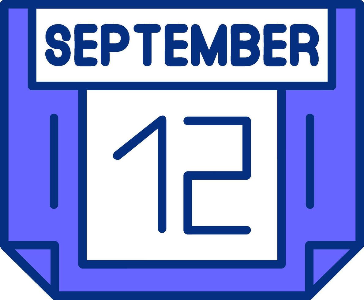 12 September Filled Slip Style Icon vector