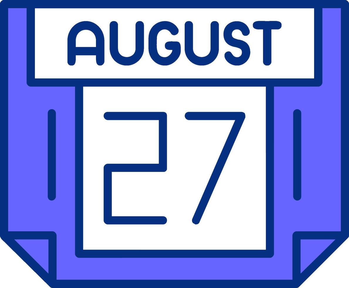 27 August Filled Slip Style Icon vector