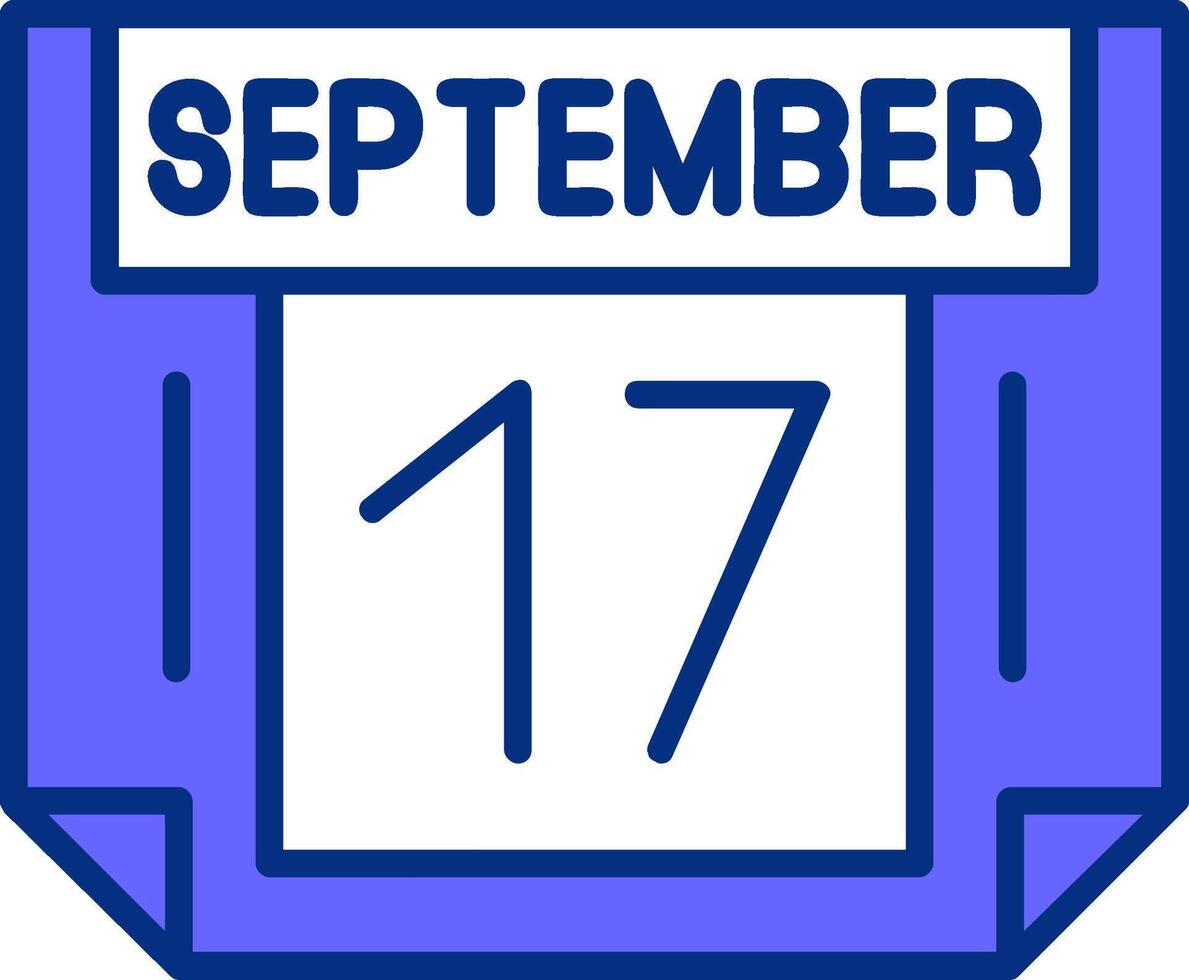 17 September Filled Slip Style Icon vector