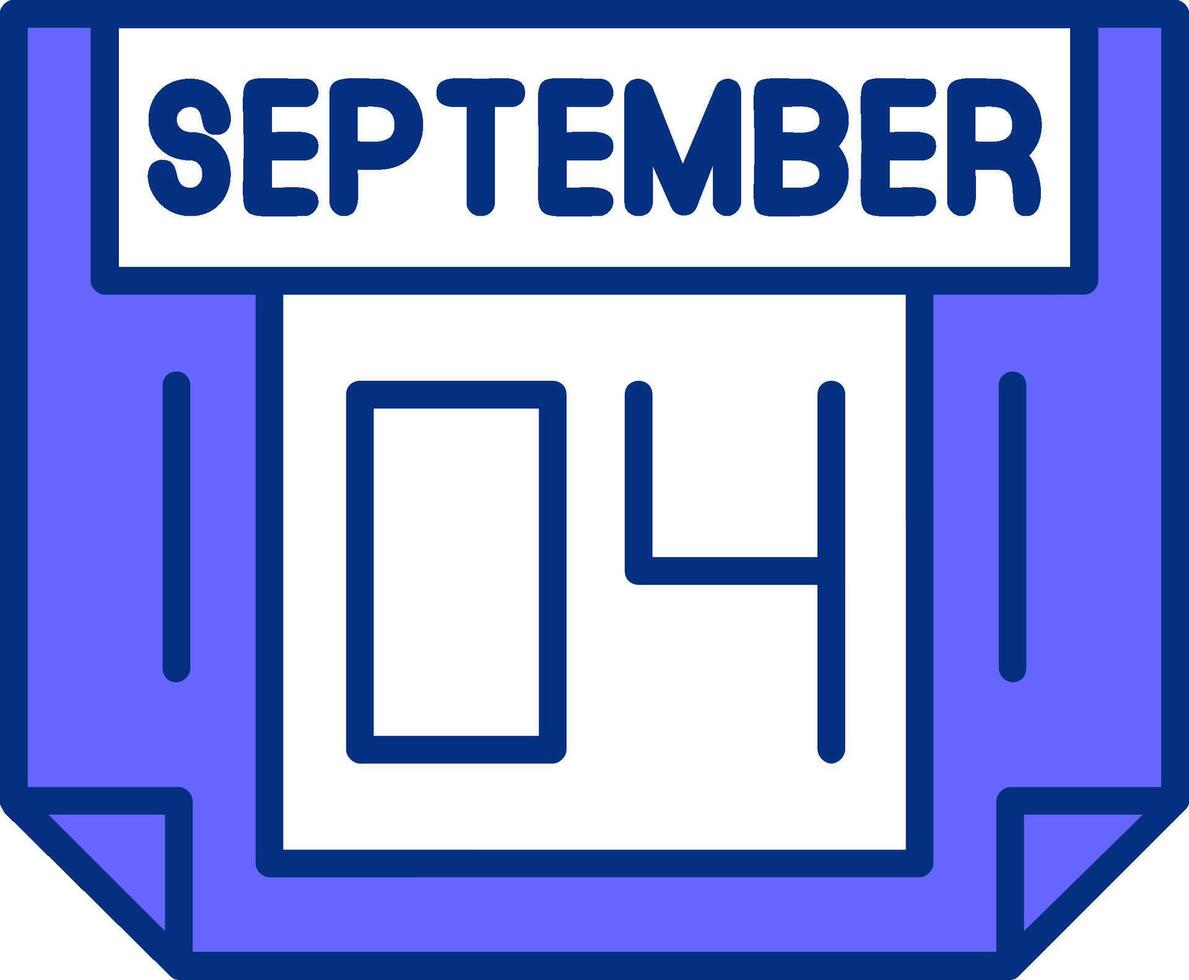 4 September Filled Slip Style Icon vector
