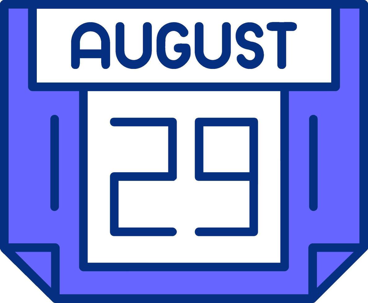 29 August Filled Slip Style Icon vector