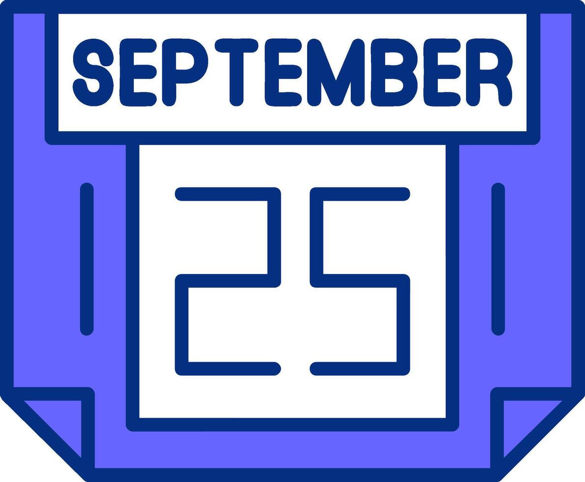 25 September Filled Slip Style Icon vector