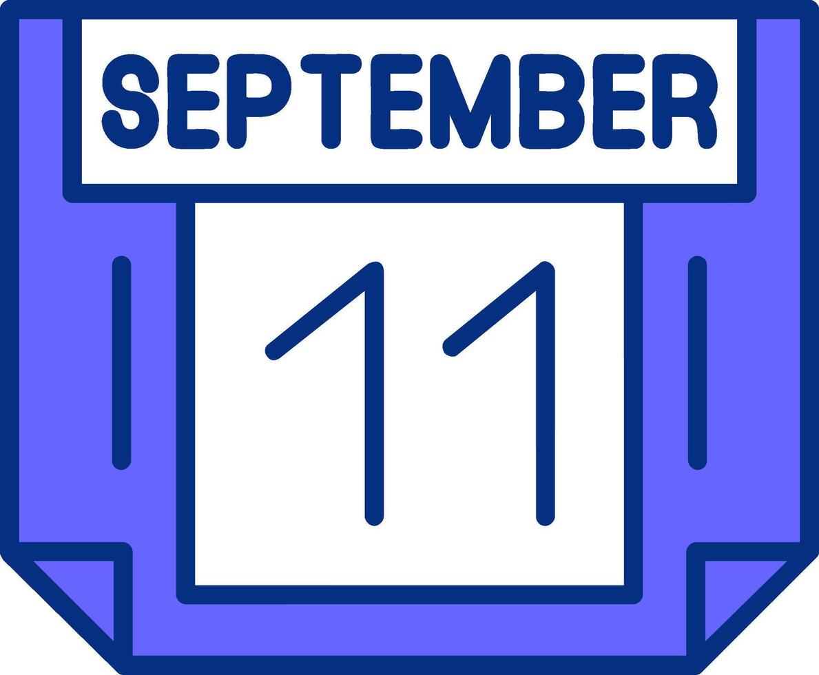 11 September Filled Slip Style Icon vector