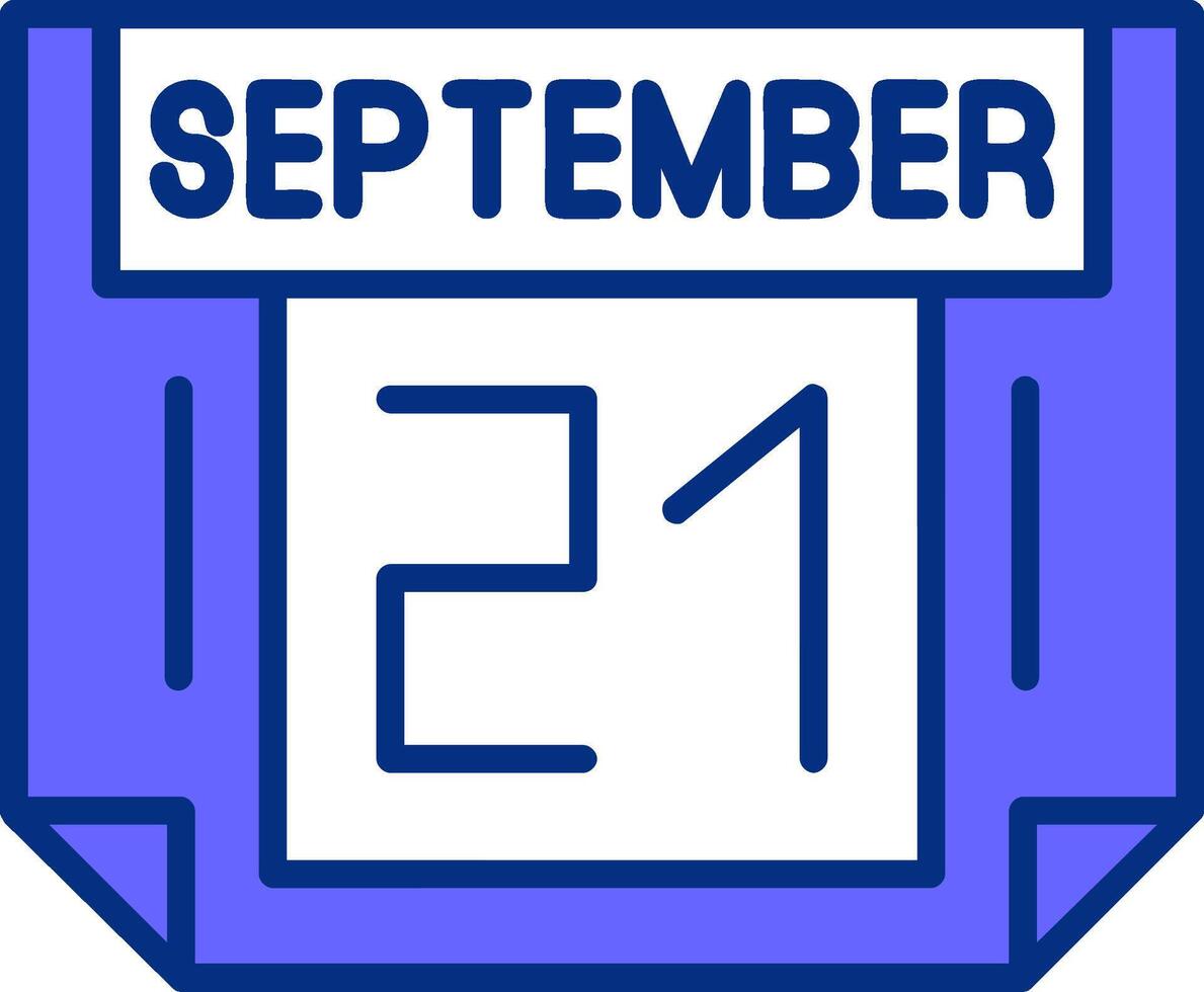 21 September Filled Slip Style Icon vector