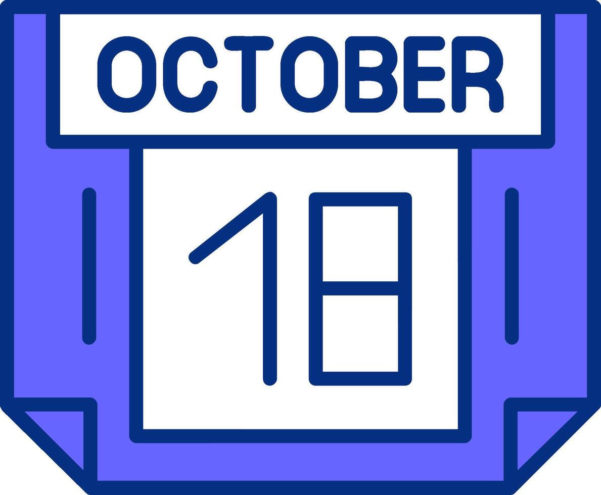 18 October Filled Slip Style Icon vector