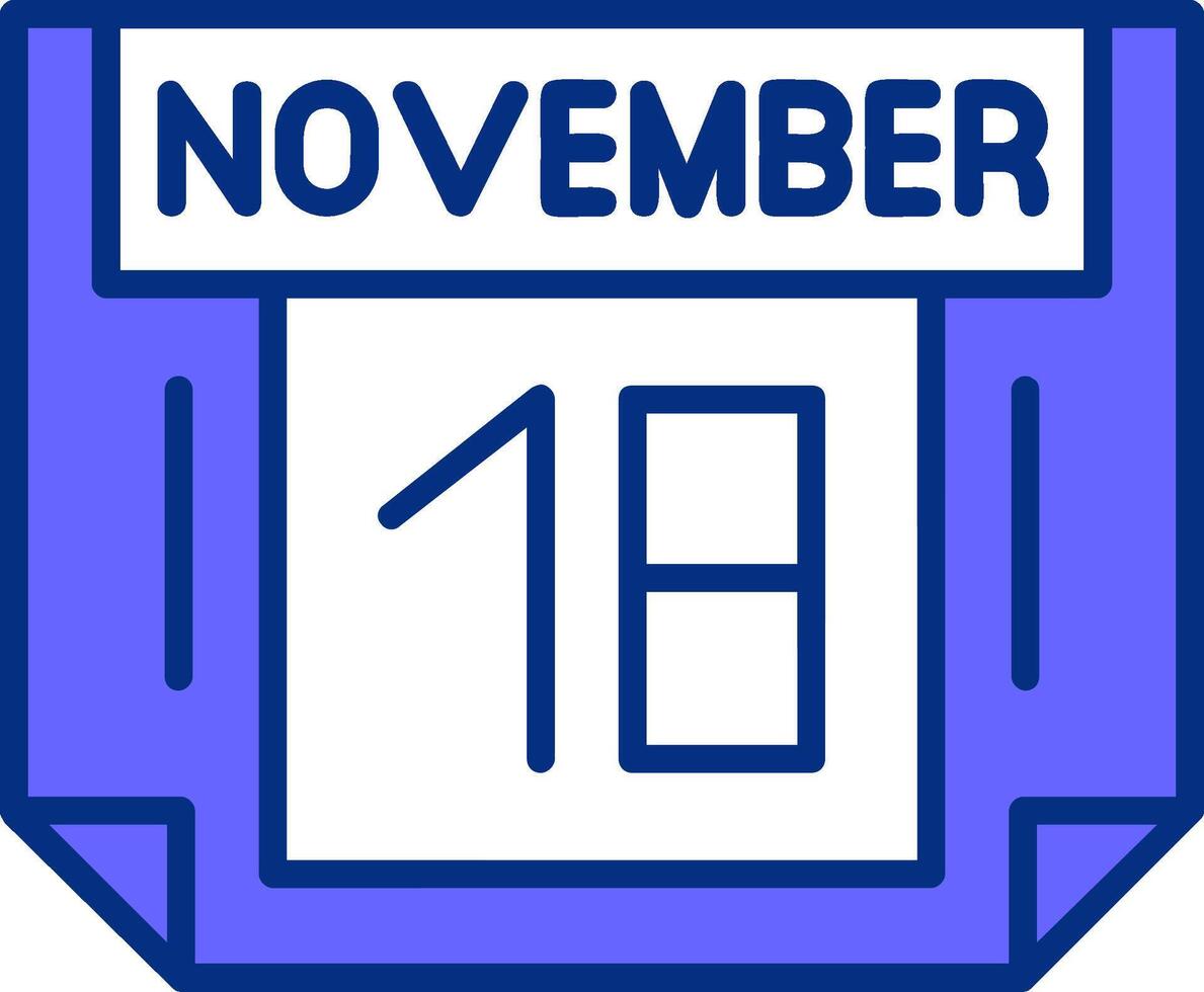 18 November Filled Slip Style Icon vector