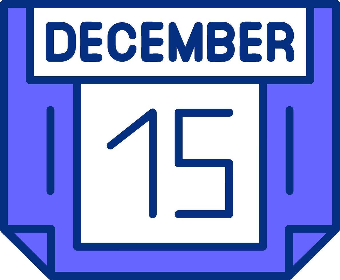 15 December Filled Slip Style Icon vector