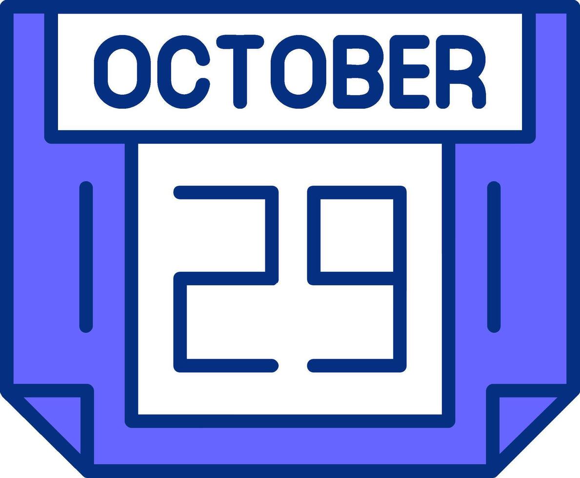 29 October Filled Slip Style Icon vector