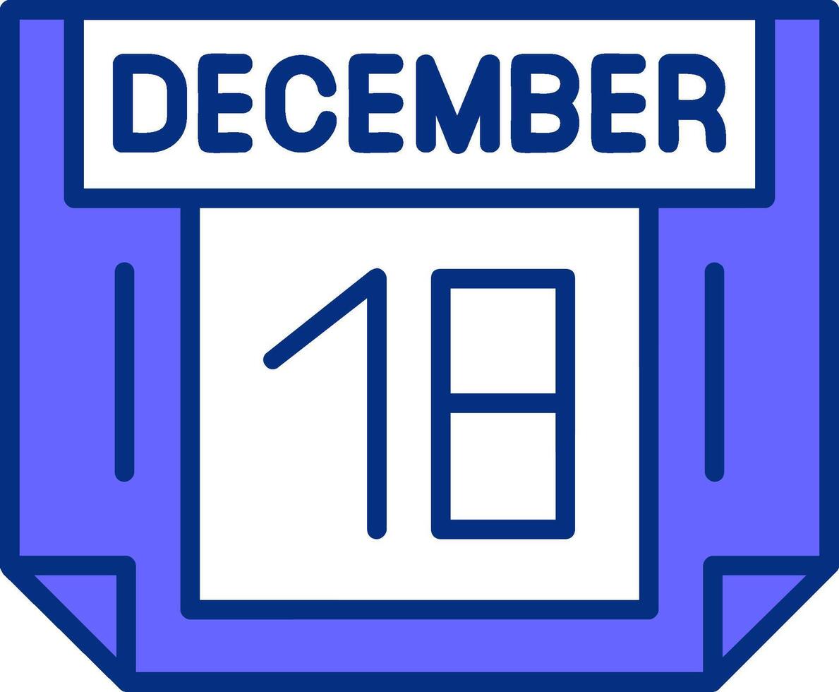 18 December Filled Slip Style Icon vector