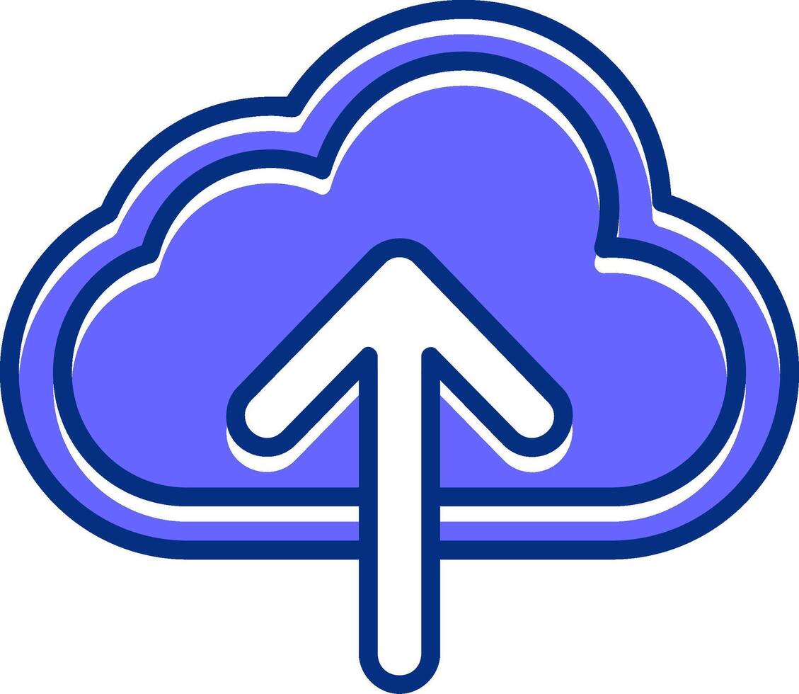 Cloud upload Filled Slip Style Icon vector