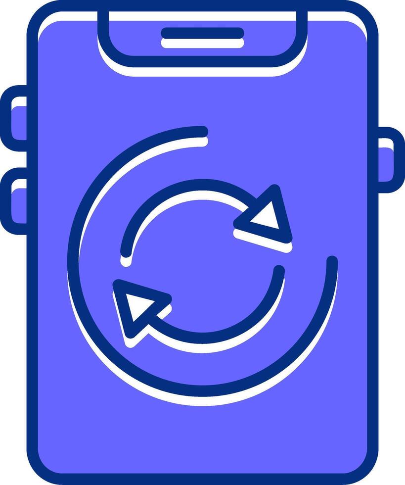 Sync Filled Slip Style Icon vector