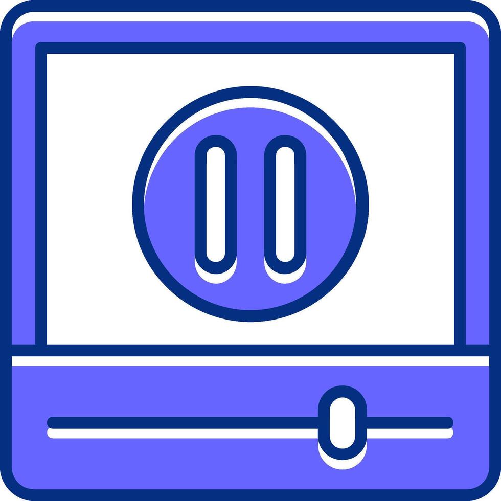 Pause Filled Slip Style Icon vector