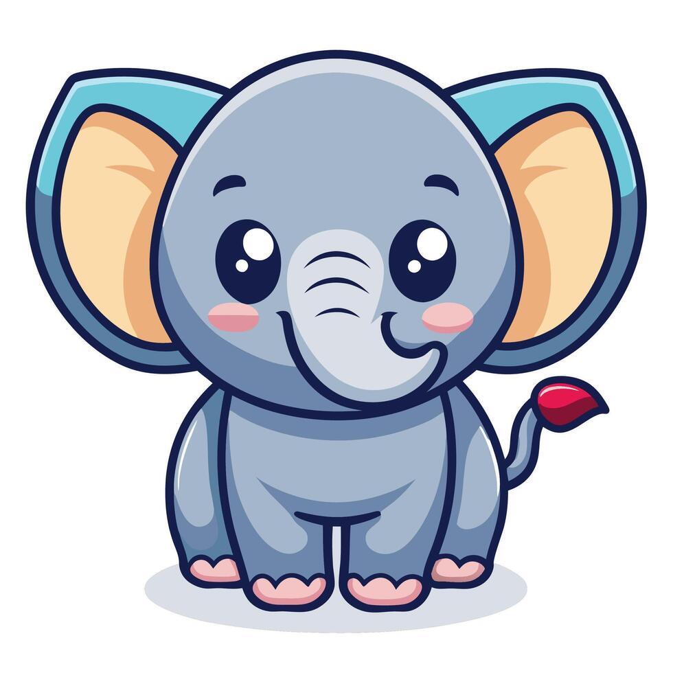 cute elephant illustration vector