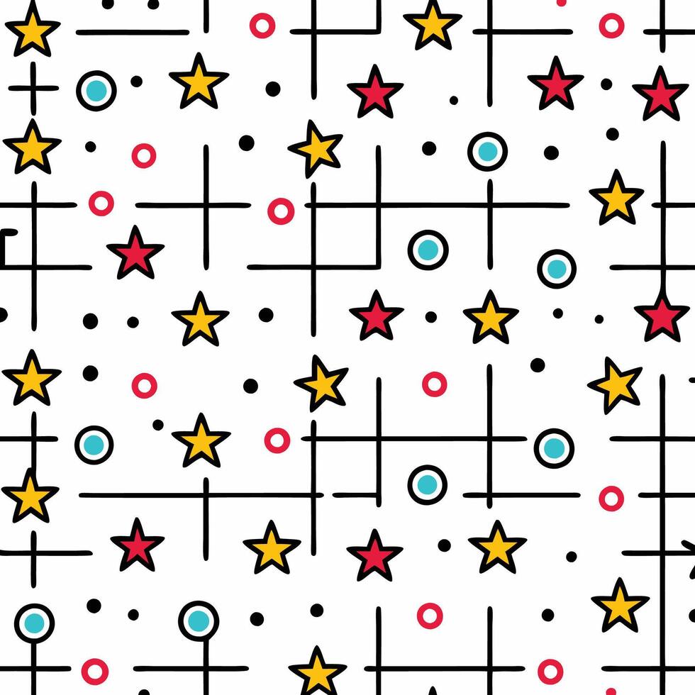 a pattern with stars and squares on a white background vector