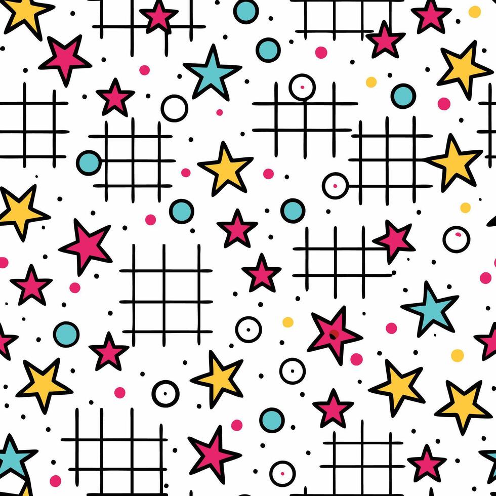 seamless pattern with stars and squares vector