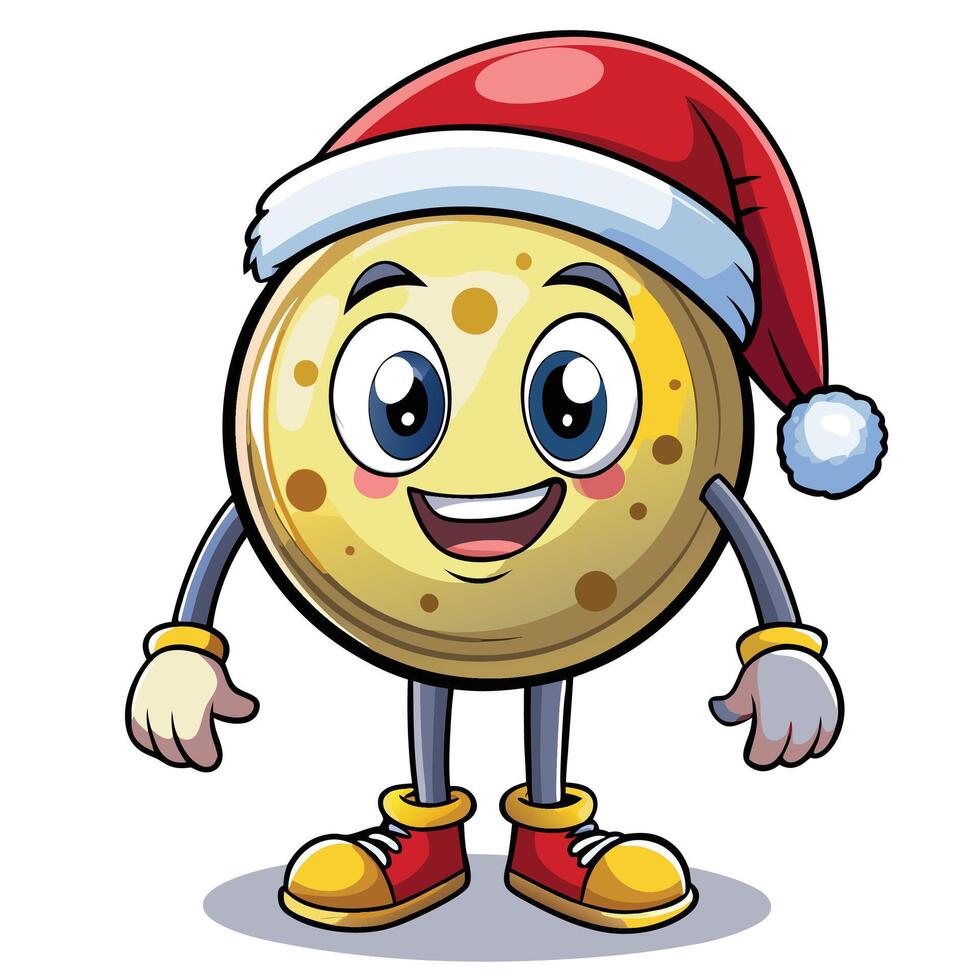 christmas cookie mascot character illustration with simple gradients on a white background vector