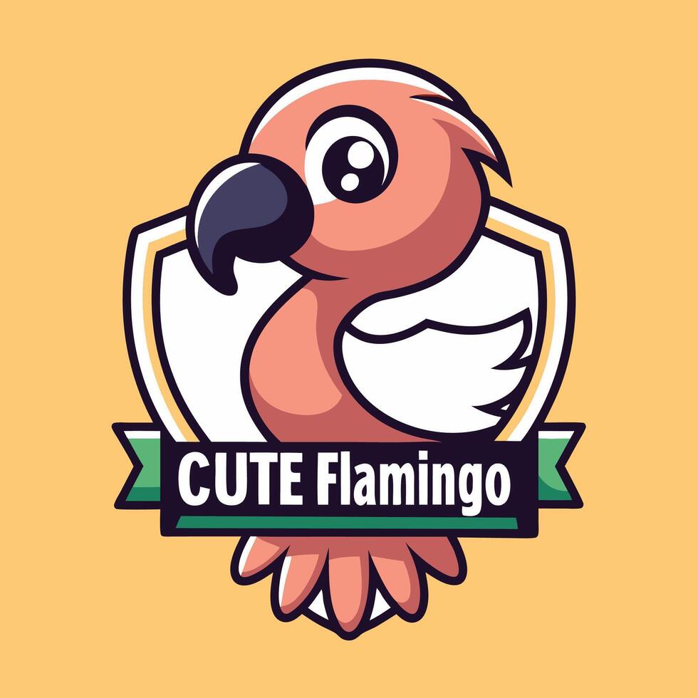 a cute flamingo logo with the words cute flamingo vector