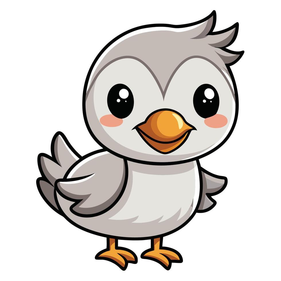 a cartoon bird with big eyes and a big beak vector